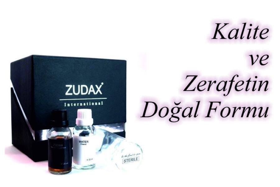 ZUDAX International ürün kutusu ve şişeleri